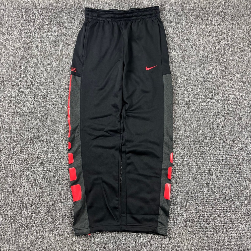 Retro Nike Elite Basketball Therma-Fit Embroidered Sweatpants Black Red Medium